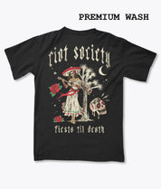 Fiesta Til Death Skull Distressed Mens T-Shirt - S - Riot Society