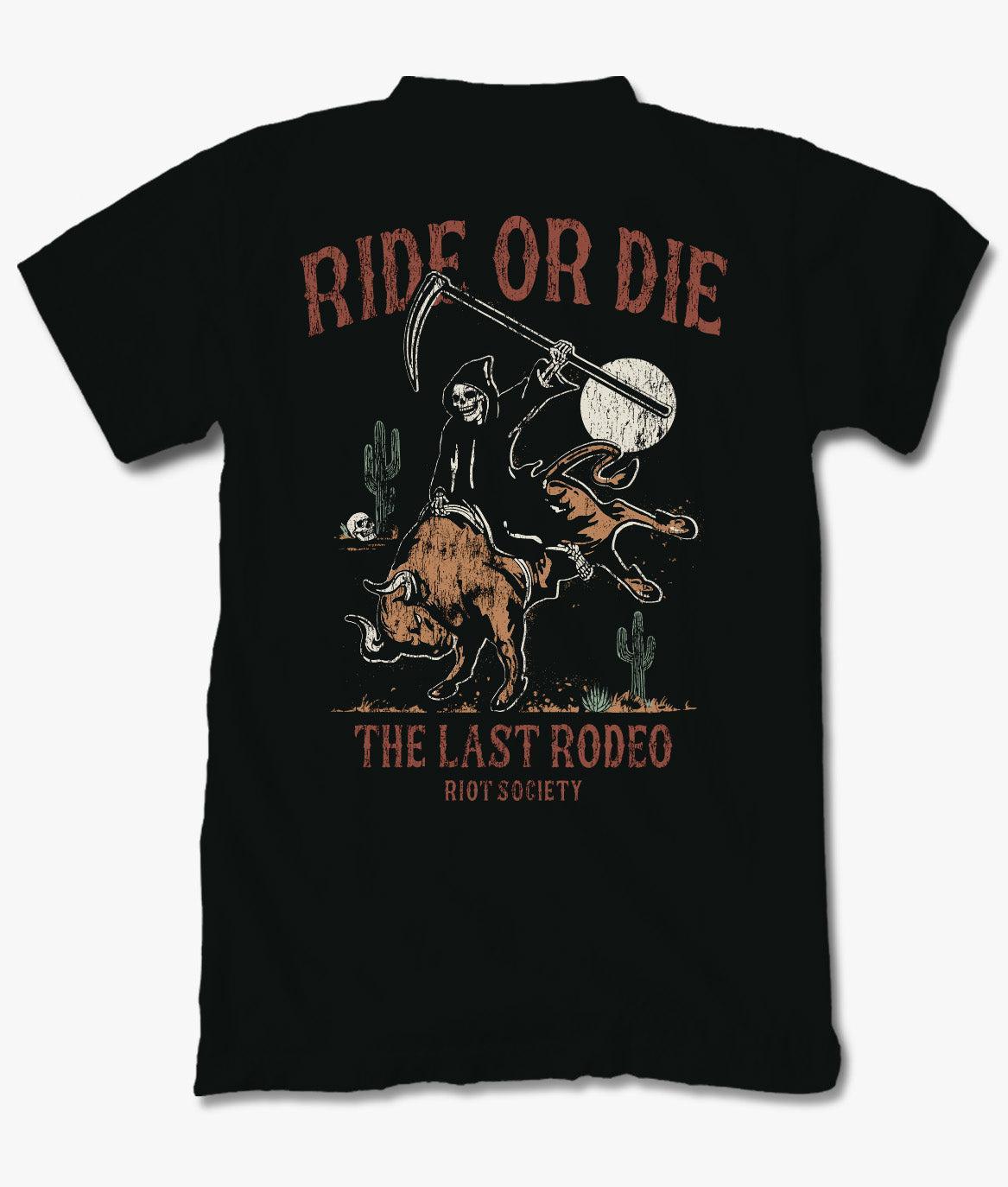 Ride or Die Bull Reaper Mens T-Shirt - S - Riot Society