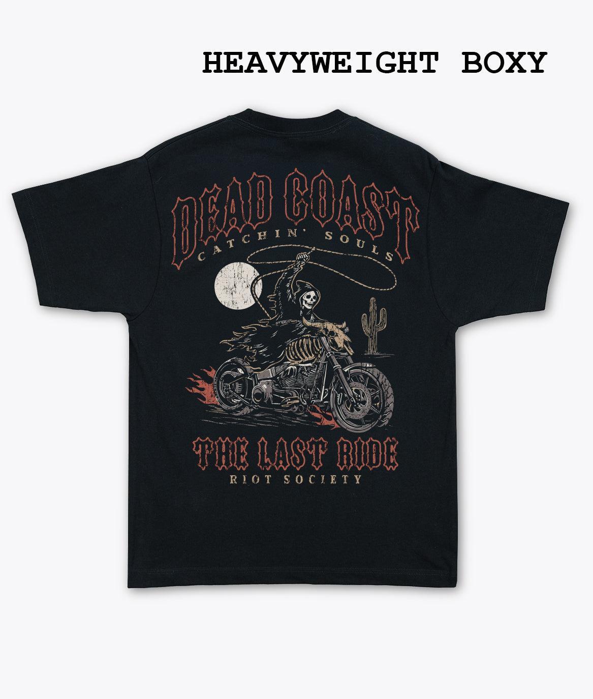 Rodeo Reaper Dead Coast Heavyweight Boxy Mens T-Shirt - Jet Black - S - Riot Society