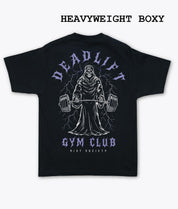 Reaper Deadlift Gym Club Heavyweight Boxy Mens T-Shirt - Jet Black - S - Riot Society