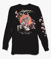 Japan Koi Tattoo Blossom Mens Long Sleeve T-Shirt - Black - S - Riot Society