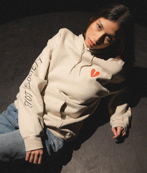 Broken Heart Embroidered Womens Hoodie - S - Riot Society