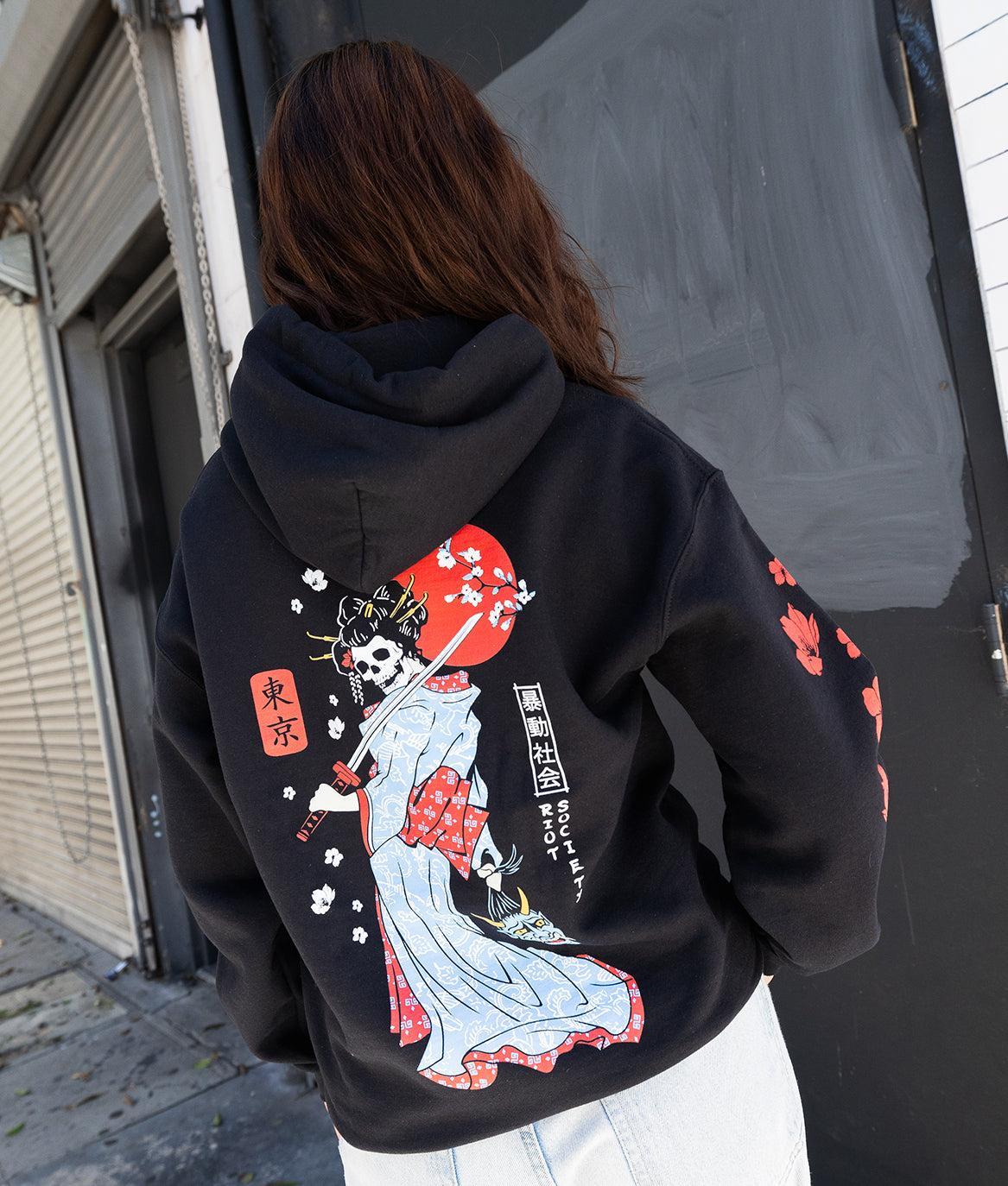 Geisha Samurai Womens Hoodie - S - Riot Society