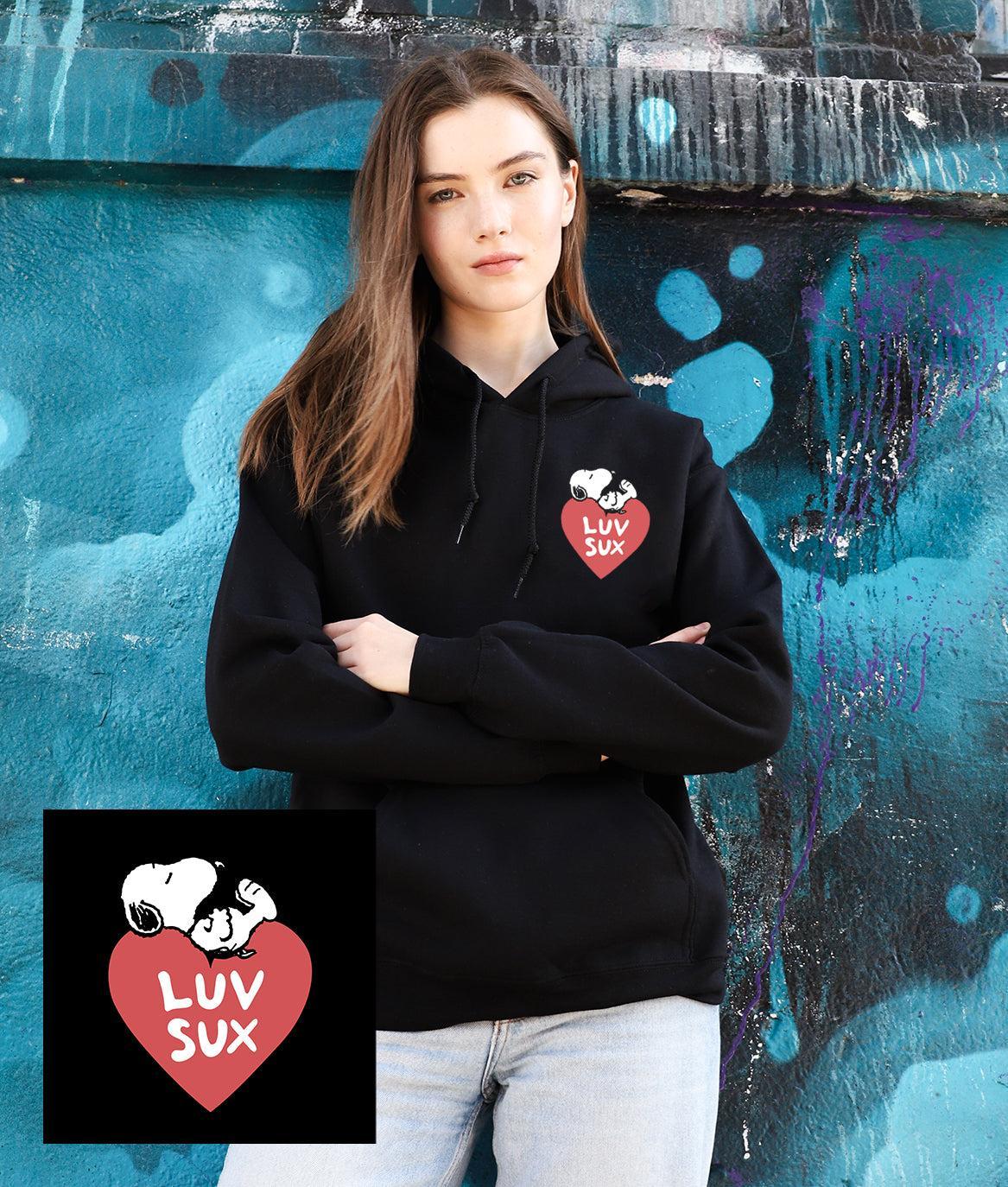 Peanuts Snoopy Luv Sux Womens Hoodie - S - Riot Society