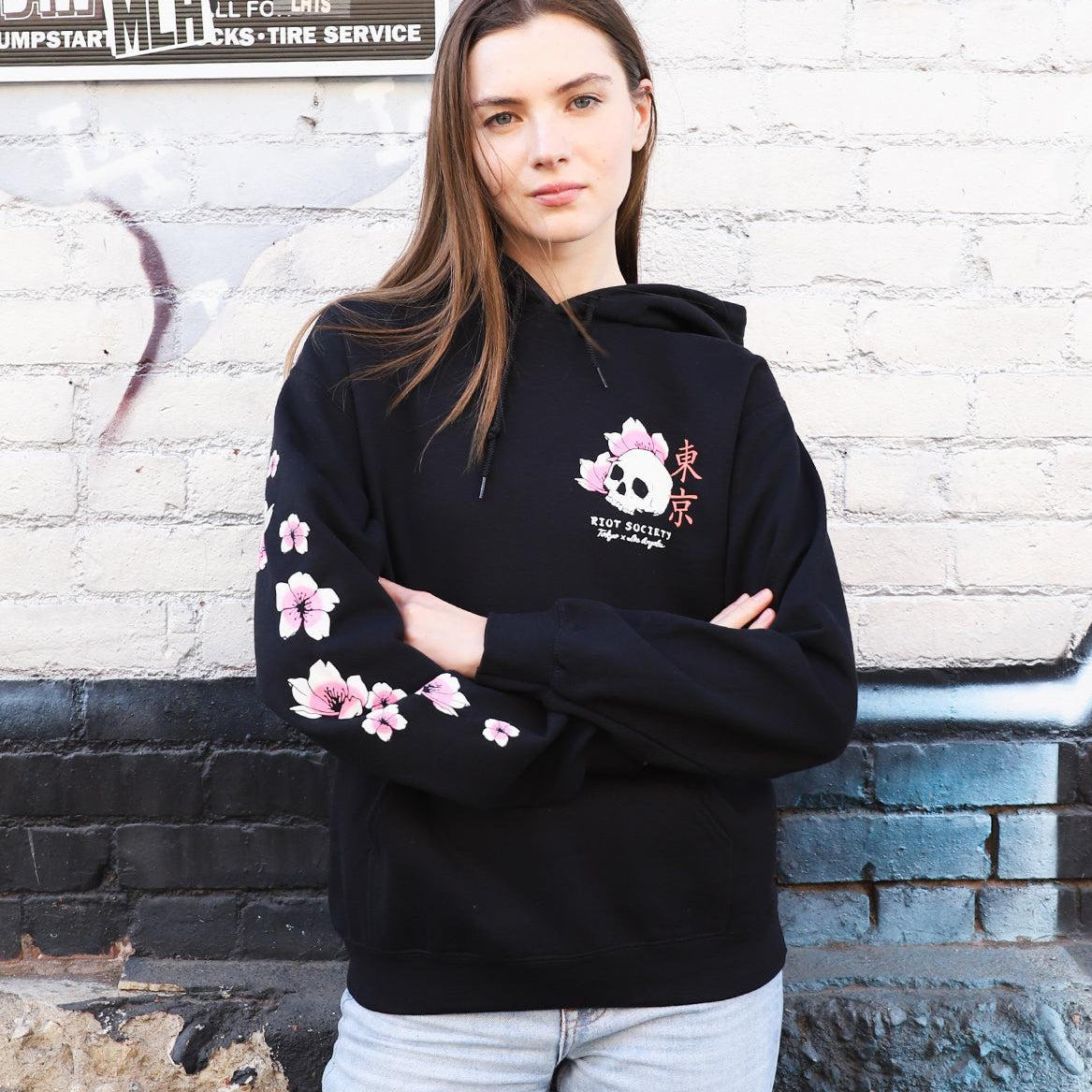 Japan Koi Tattoo Blossom Womens Hoodie - S - Riot Society