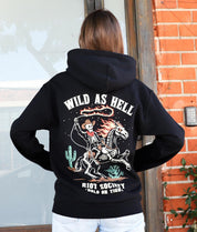 Wild As Hell Cowboy Skeleton Womens Hoodie - S - Riot Society
