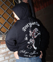 Japan Test Your Luck Tiger Womens Hoodie - Black - S - Riot Society