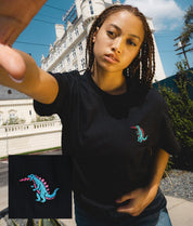 Godzilla Kaiju Embroidered Womens Tee - S - Riot Society