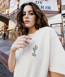 Don't Be a Prick Cactus Embroidered Womens Tee - S - Riot Society