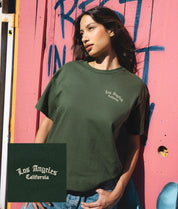 Los Angeles Embroidered Womens Tee - S - Riot Society