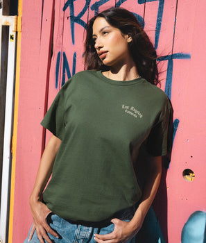 Los Angeles Embroidered Womens Tee - S - Riot Society