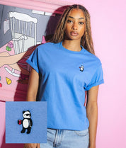 Panda Bear Embroidered Womens Tee - S - Riot Society