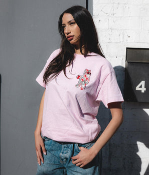 Tropical Hibiscus Bear Womens Tee - S - Riot Society
