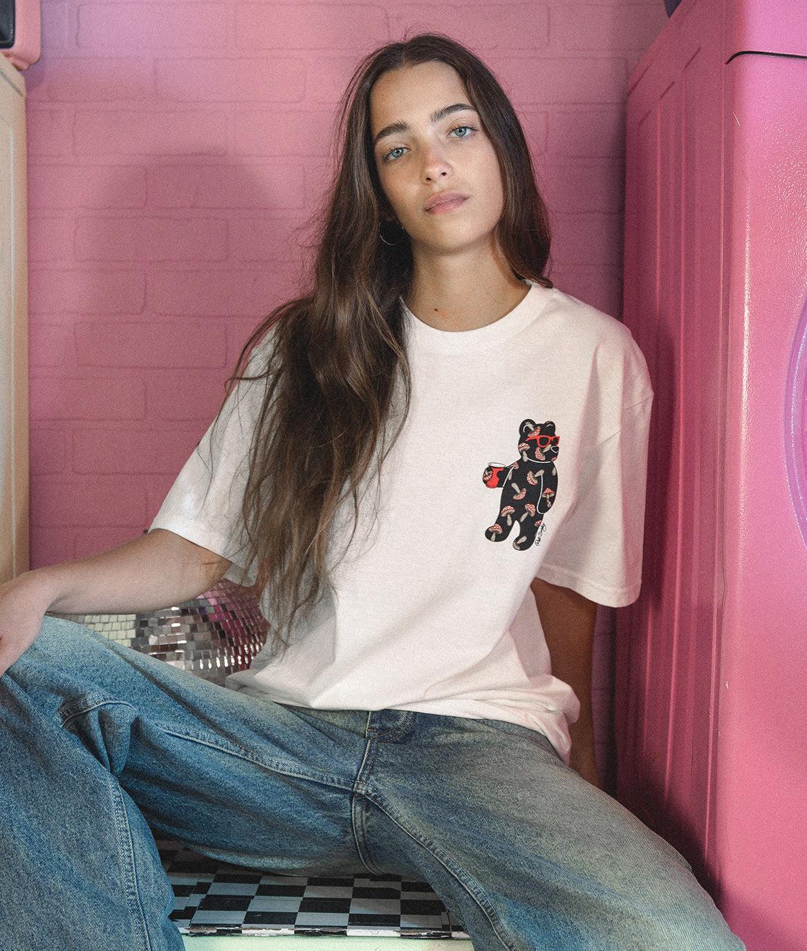 Mushroom Bear Womens Tee - S - Riot Society