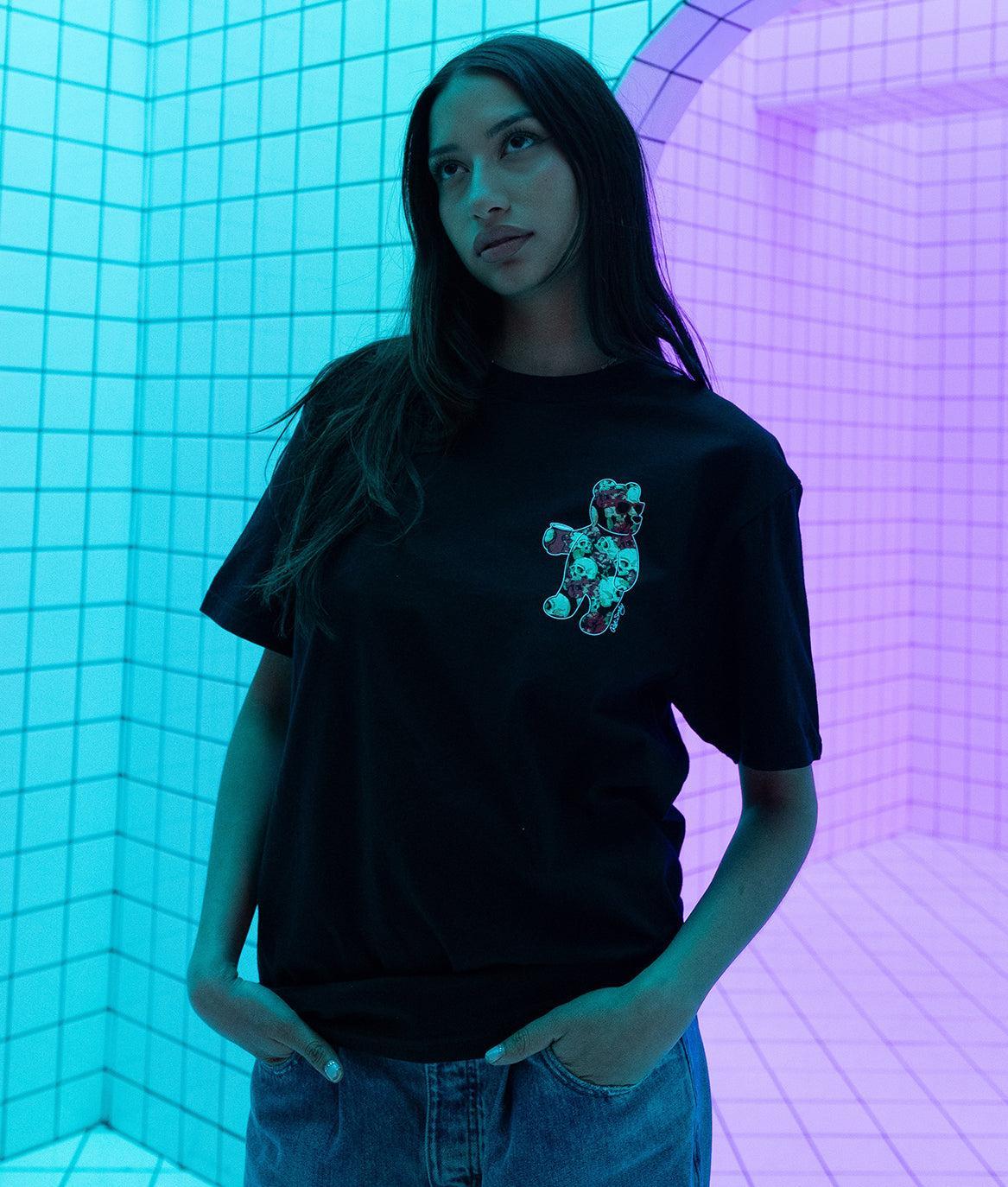 Skull Rose Bear Womens Tee - S - Riot Society