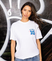 Los Angeles Hibiscus Puff Boyfriend Tee - S - Riot Society