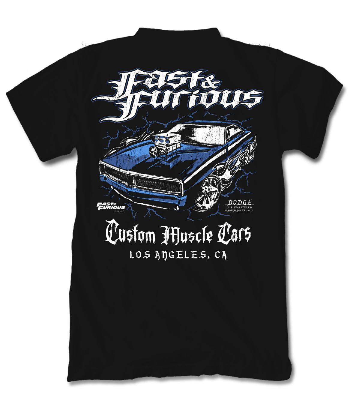 Fast & Furious Custom Muscle Cars Boys Tee - Black - S - Riot Society
