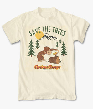 Curious George Save the Trees 2.0 Mens T-Shirt - S - Riot Society