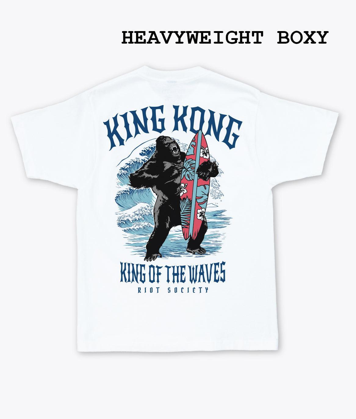 King Kong King of the Waves Heavyweight Boxy Mens T-Shirt - S - Riot Society