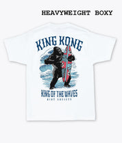 King Kong King of the Waves Heavyweight Boxy Mens T-Shirt - White - S - Riot Society