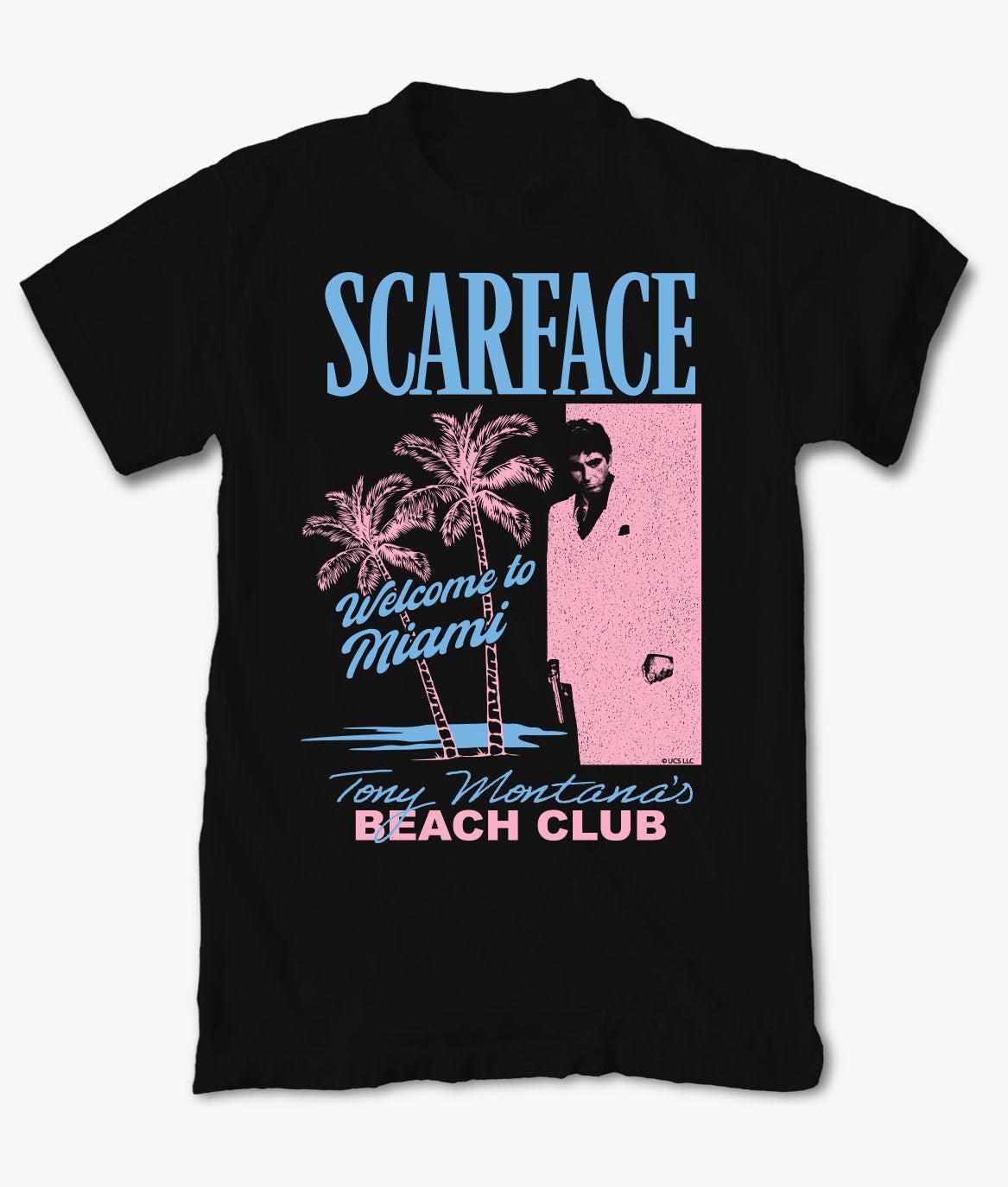 Scarface Miami Beach Club Mens T-Shirt - Black - S - Riot Society