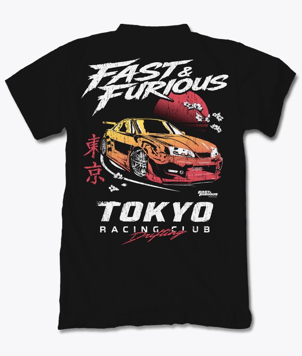 Fast & Furious Tokyo Racing Club Mens T-Shirt - Black - S - Riot Society