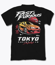 Fast & Furious Tokyo Racing Club Mens T-Shirt - Black - S - Riot Society