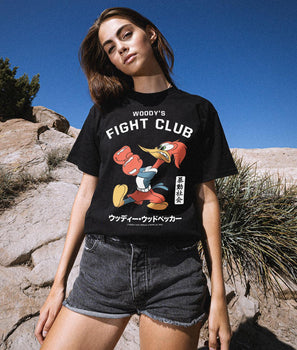 Woody Woodpecker's Fight Club Womens Tee - S - Riot Society