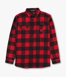 Broken Heart Tears Embroidered Unisex Premium Yarn-Dyed Long Sleeve Flannel Shirt - - Riot Society