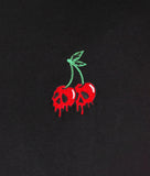 Cherry Skull Drip Embroidered Womens Tee - - Riot Society