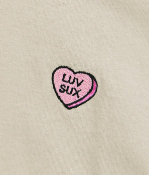Luv Sux Candy Heart Embroidered Mens T-Shirt - - Riot Society