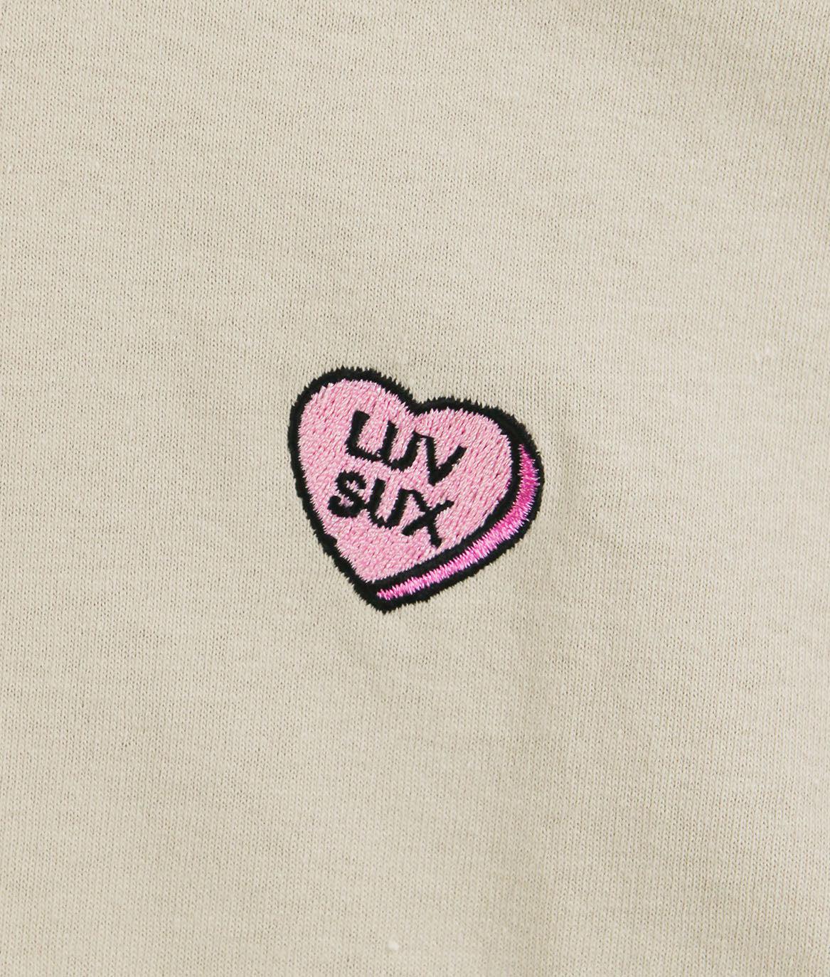 Luv Sux Candy Heart Embroidered Womens Tee - - Riot Society