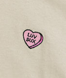 Luv Sux Candy Heart Embroidered Womens Tee - - Riot Society