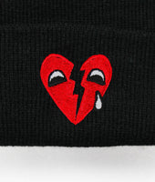 Broken Heart Tears Embroidered Beanie - - Riot Society