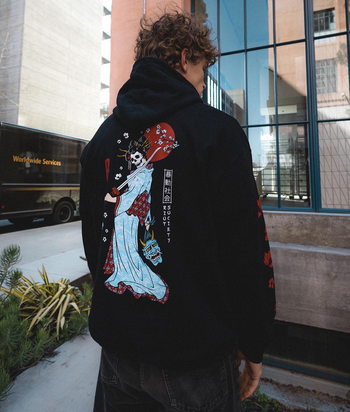 Geisha Samurai Mens Hoodie - - Riot Society