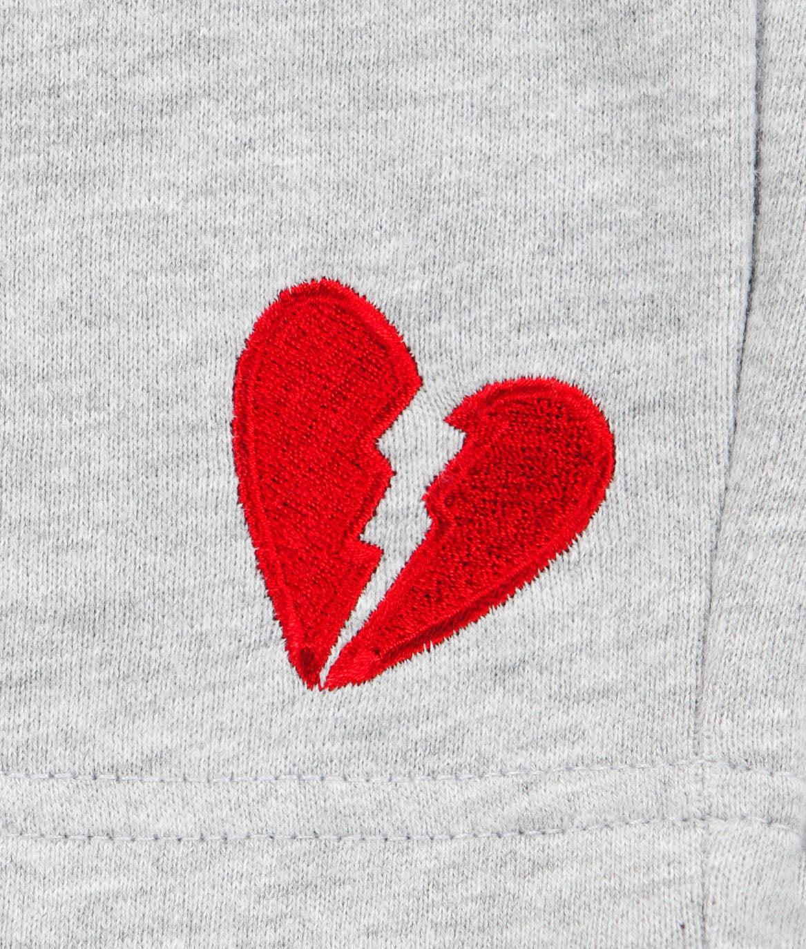 Broken Heart Embroidered Mens Fleece Shorts - - Riot Society