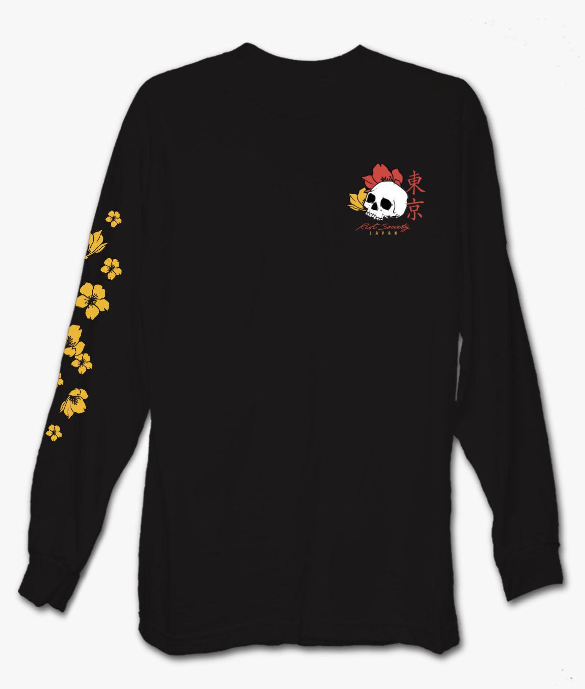 Geisha Shame Mens Long Sleeve T-Shirt - Black - - Riot Society