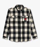 Broken Heart Tears Embroidered Unisex Premium Yarn-Dyed Long Sleeve Flannel Shirt - - Riot Society