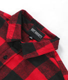 Oversize Rose Embroidered Mens Premium Yarn-Dyed Long Sleeve Flannel Shirt - - Riot Society