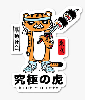 Sugee Kanji Tiger Sushi Samurai Sticker - OS - Riot Society