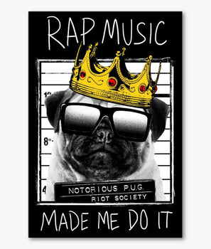 Rap Pug Sticker - - Riot Society
