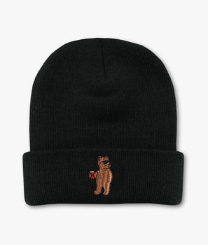Riot Bear Embroidered Beanie - OS - Riot Society