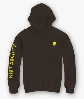 Happy Face Drip 2.0 Embroidered Mens Hoodie - S - Riot Society