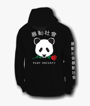 Panda Rose Mens Hoodie - S - Riot Society