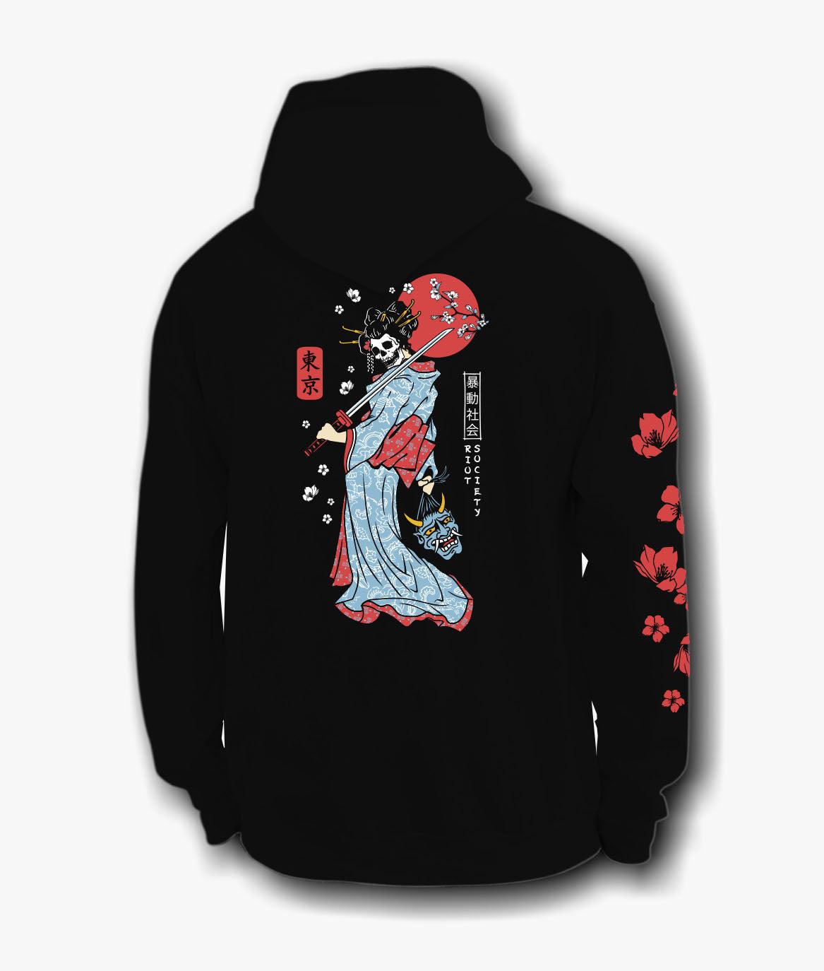 Geisha Samurai Mens Hoodie - S - Riot Society