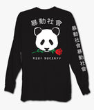 Panda Rose Mens Long Sleeve T-Shirt - S - Riot Society