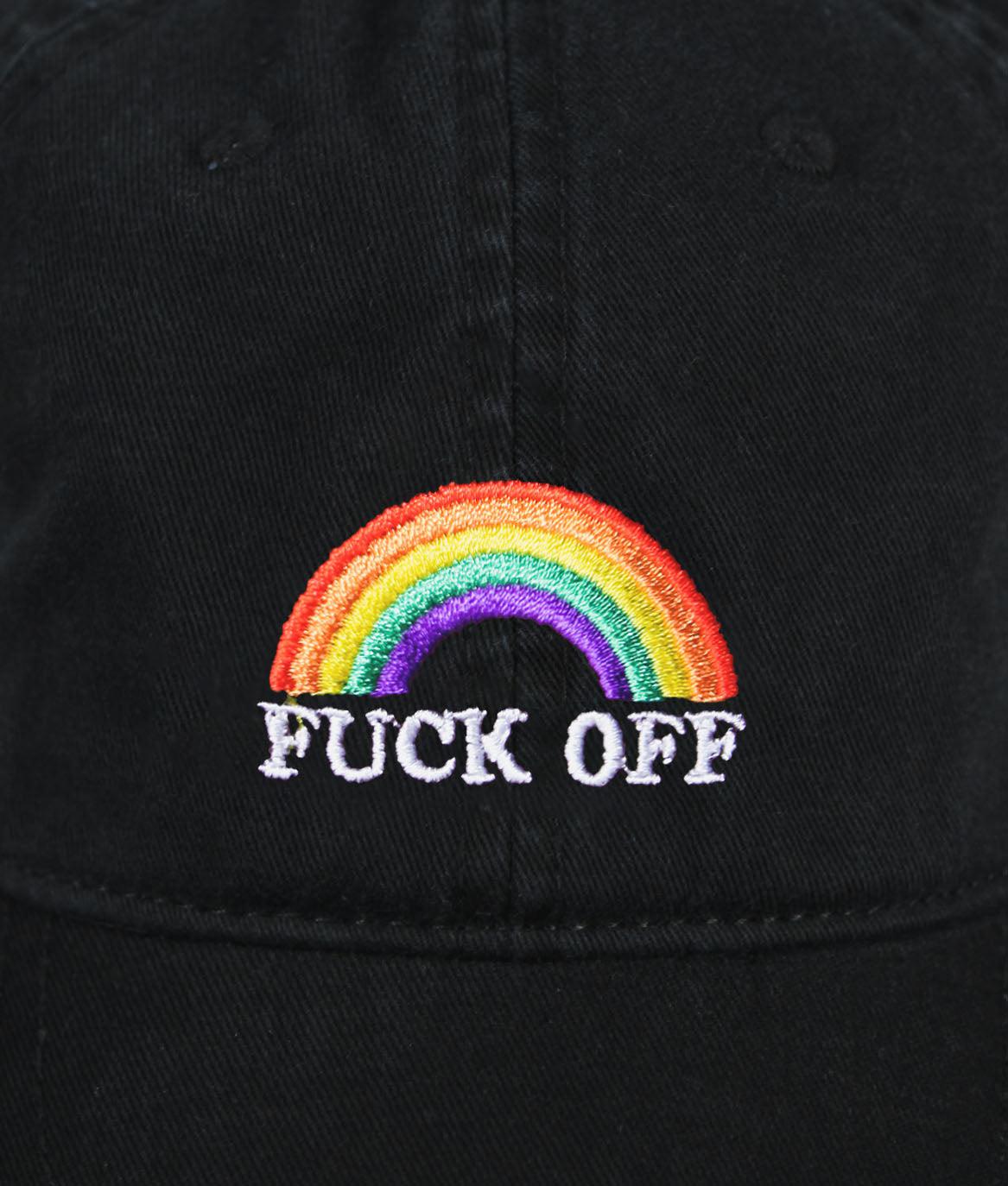 Fuck Off Rainbow Embroidered Womens Dad Hat - OS - Riot Society