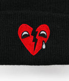 Broken Heart Tears Embroidered Womens Beanie - OS - Riot Society